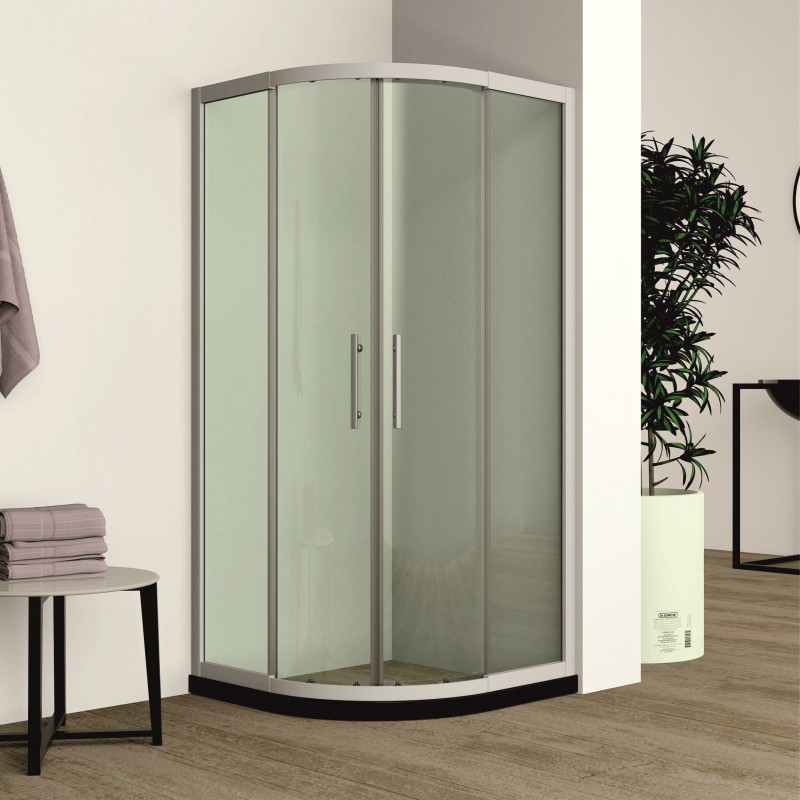 Καμπίνα Ντους Ημικυκλική Interceramic ICL 789 WHITE | 85-95x190cm | Λευκό Προφίλ